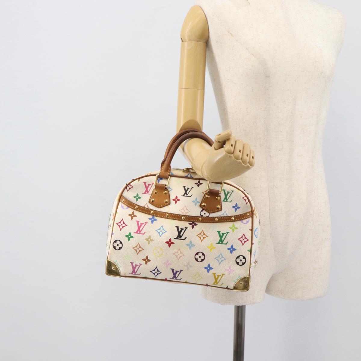 LOUIS VUITTON Monogram Multicolor Trouville Hand Bag White M92663 LV Auth 195291