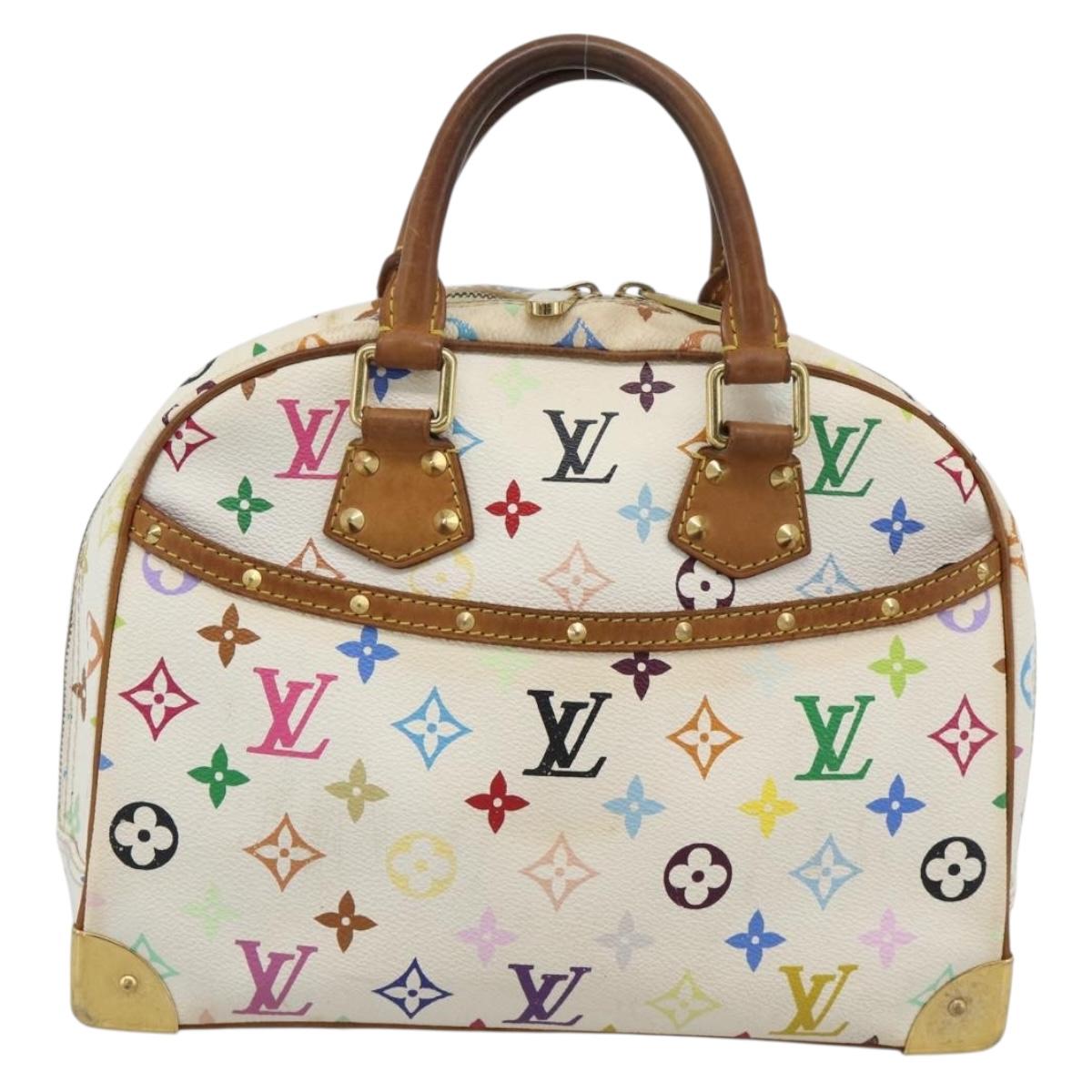 LOUIS VUITTON Monogram Multicolor Trouville Hand Bag White M92663 LV Auth 195291