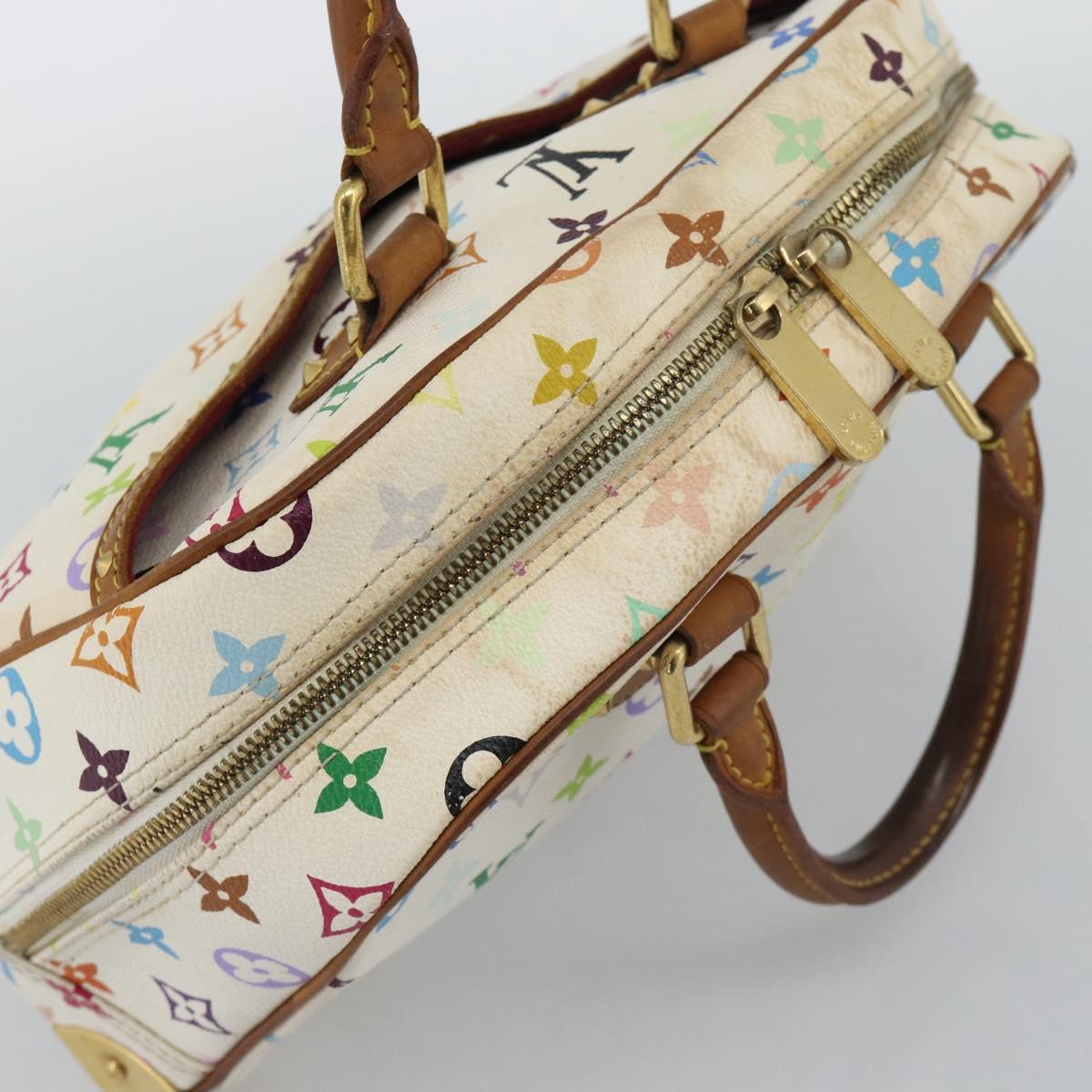 LOUIS VUITTON Monogram Multicolor Trouville Hand Bag White M92663 LV Auth 195291