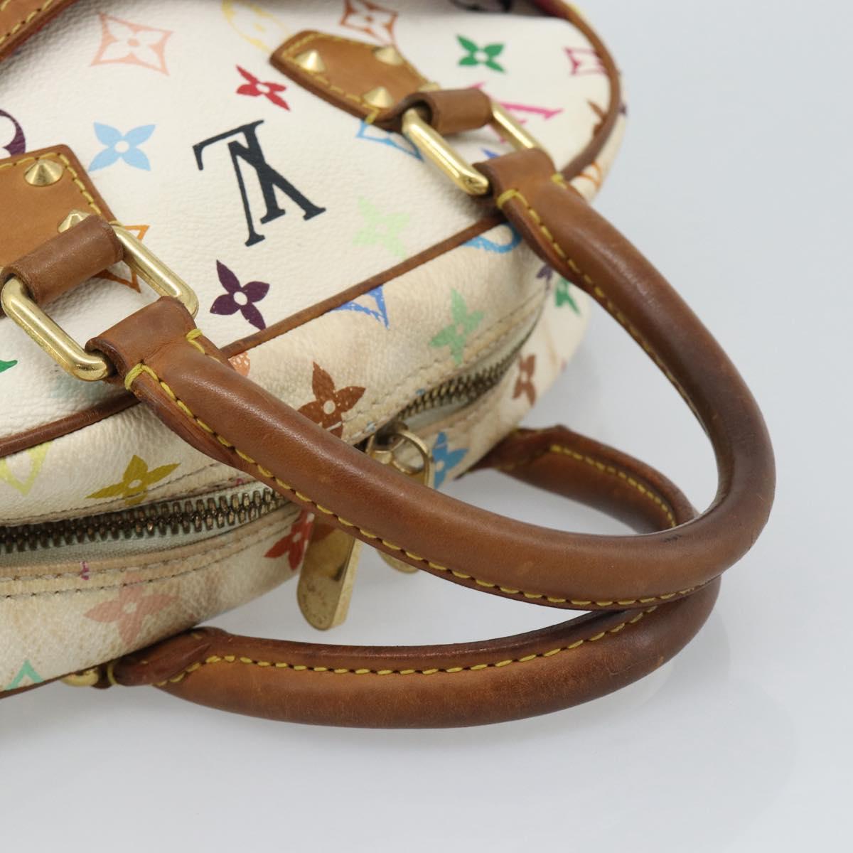 LOUIS VUITTON Monogram Multicolor Trouville Hand Bag White M92663 LV Auth 195291