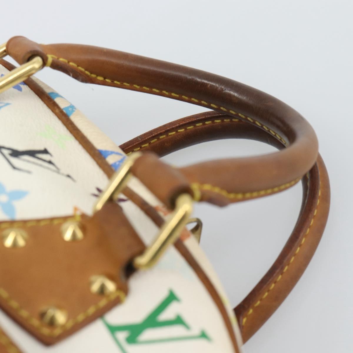 LOUIS VUITTON Monogram Multicolor Trouville Hand Bag White M92663 LV Auth 195291