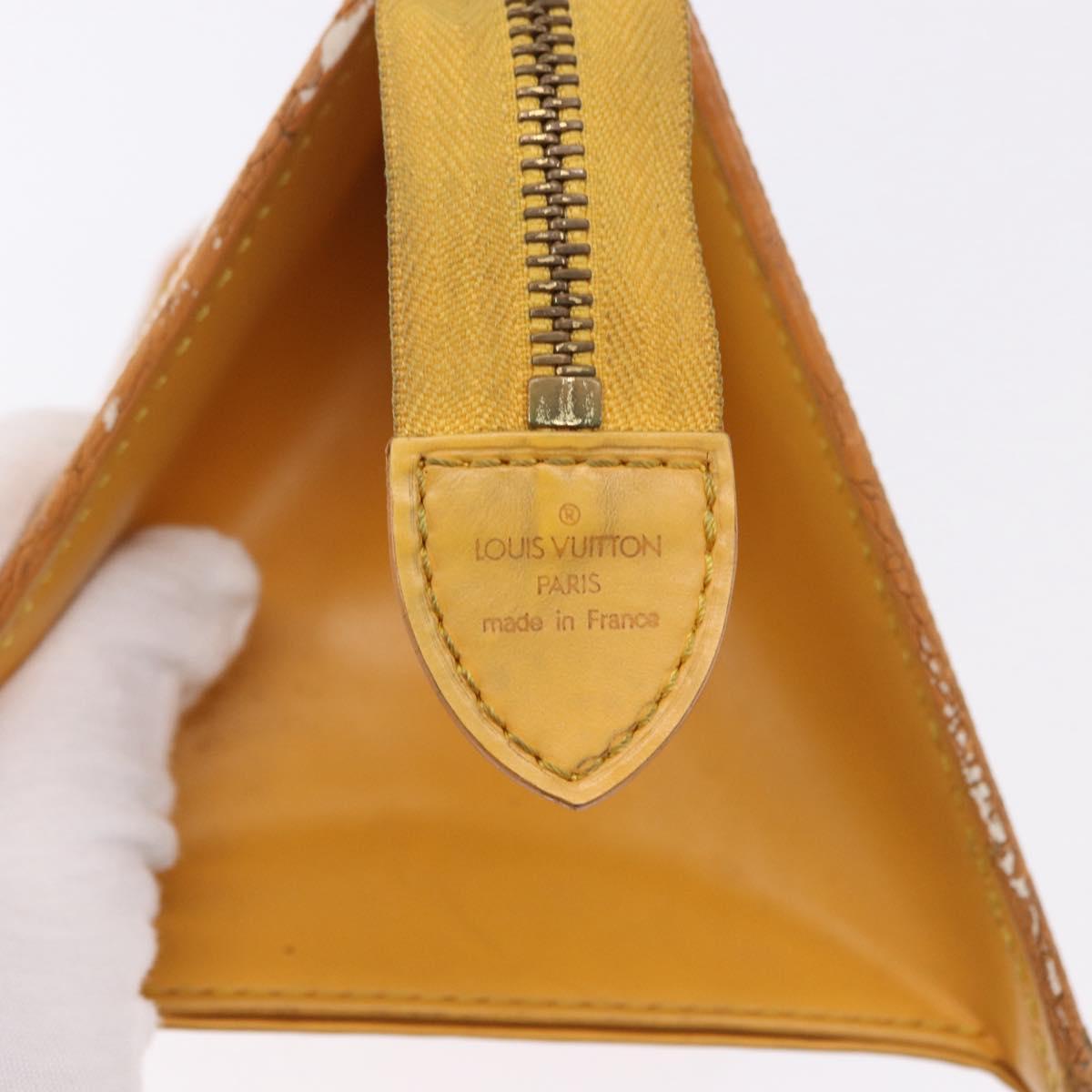 LOUIS VUITTON Epi Sac Triangle Hand Bag Yellow M52099 LV Auth 195299