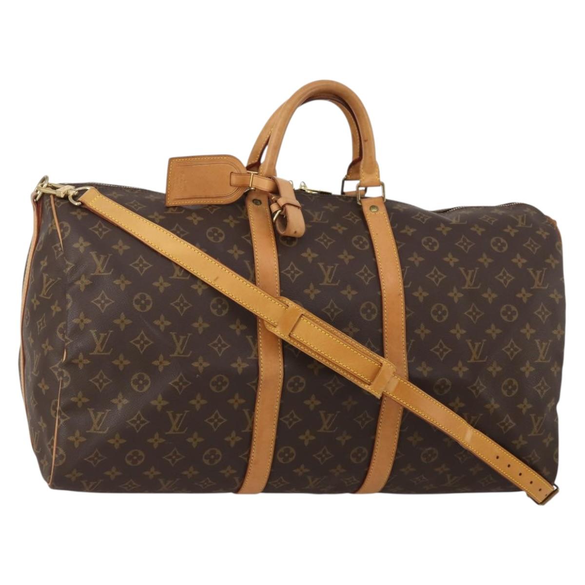 LOUIS VUITTON Monogram Keepall Bandouliere 55 Boston Bag M41414 LV Auth 195305A