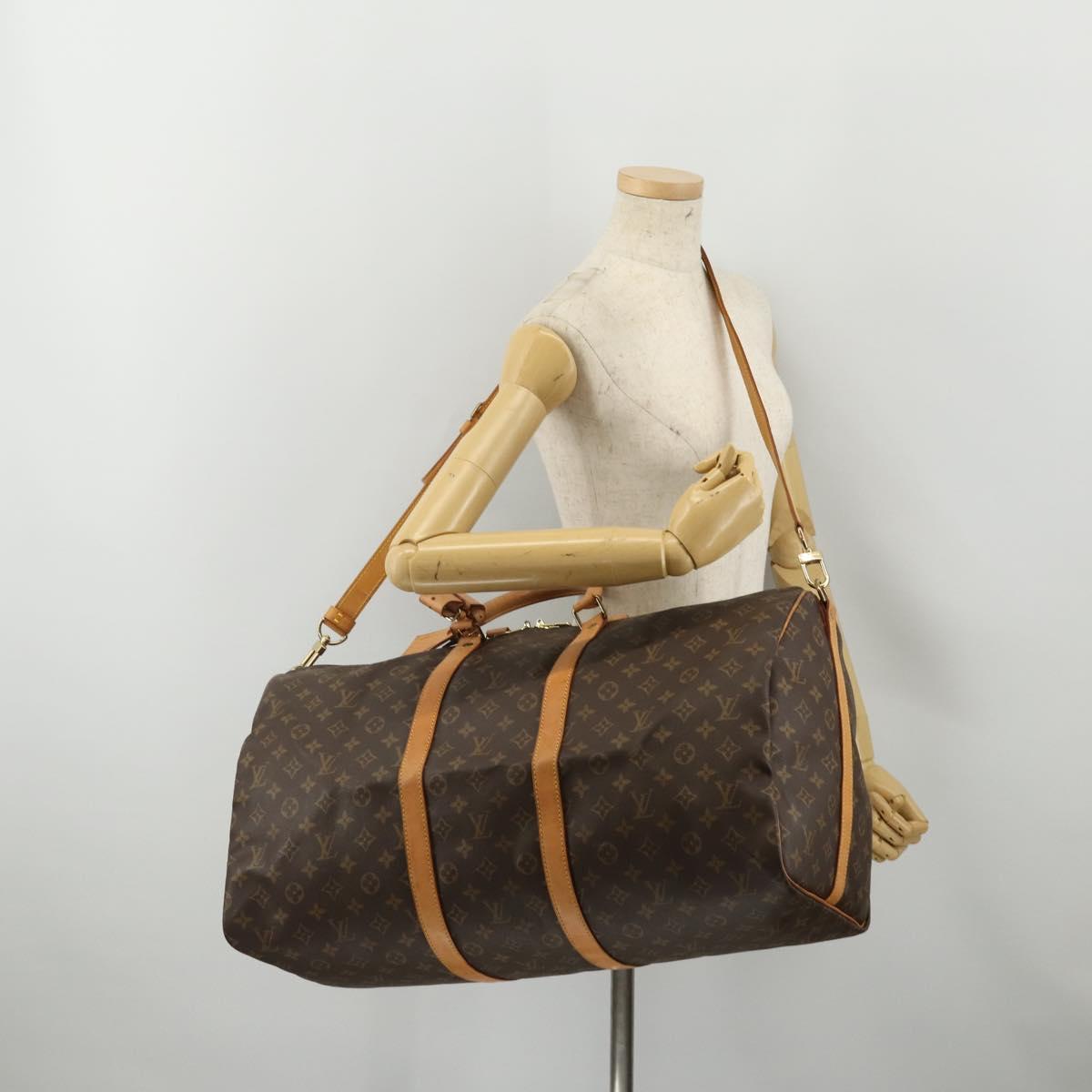 LOUIS VUITTON Monogram Keepall Bandouliere 55 Boston Bag M41414 LV Auth 195305A