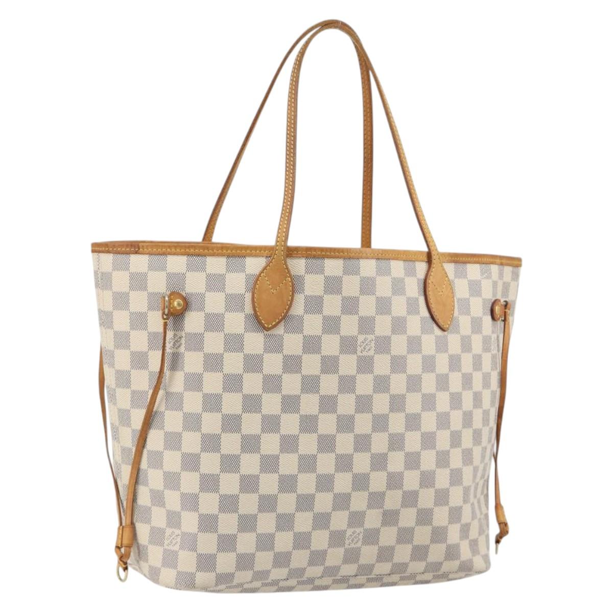 LOUIS VUITTON Damier Azur Neverfull MM Tote Bag N41605 LV Auth 195307