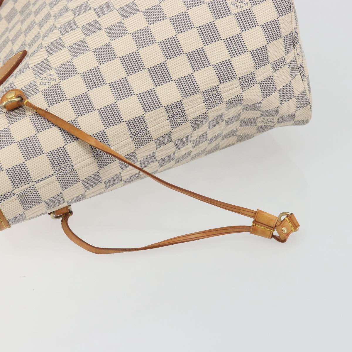 LOUIS VUITTON Damier Azur Neverfull MM Tote Bag N41605 LV Auth 195307