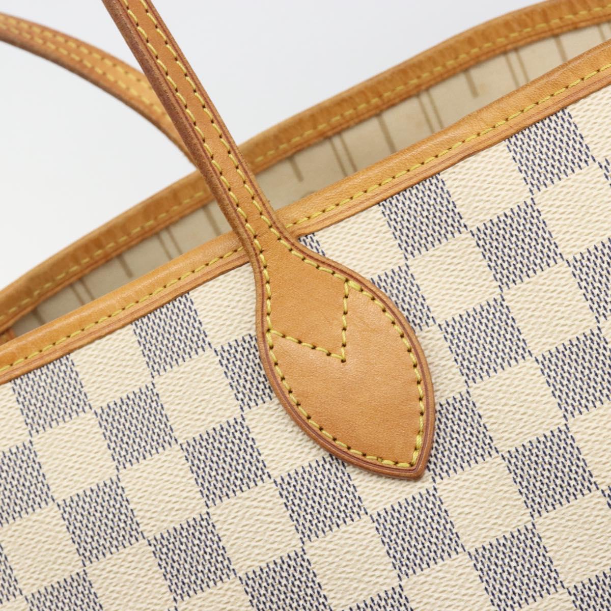 LOUIS VUITTON Damier Azur Neverfull MM Tote Bag N41605 LV Auth 195307