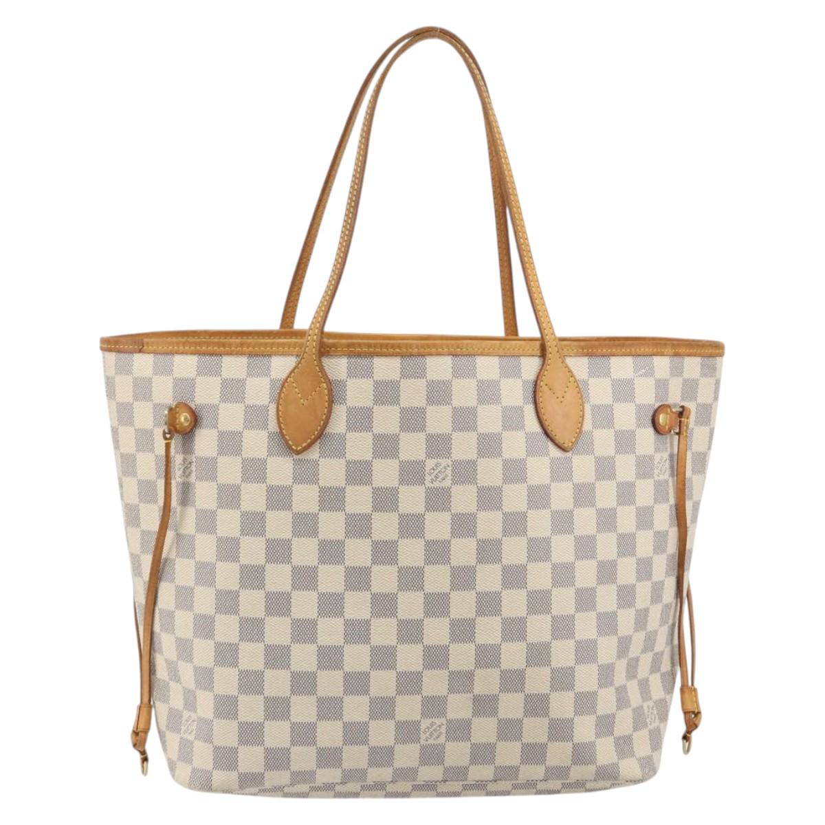 LOUIS VUITTON Damier Azur Neverfull MM Tote Bag N41605 LV Auth 195307
