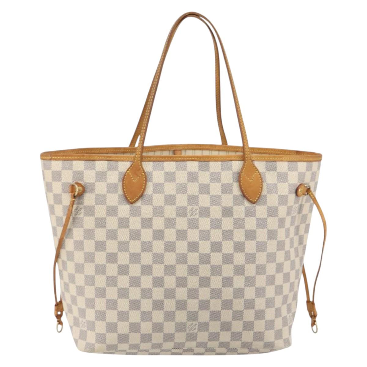 LOUIS VUITTON Damier Azur Neverfull MM Tote Bag N41605 LV Auth 195307