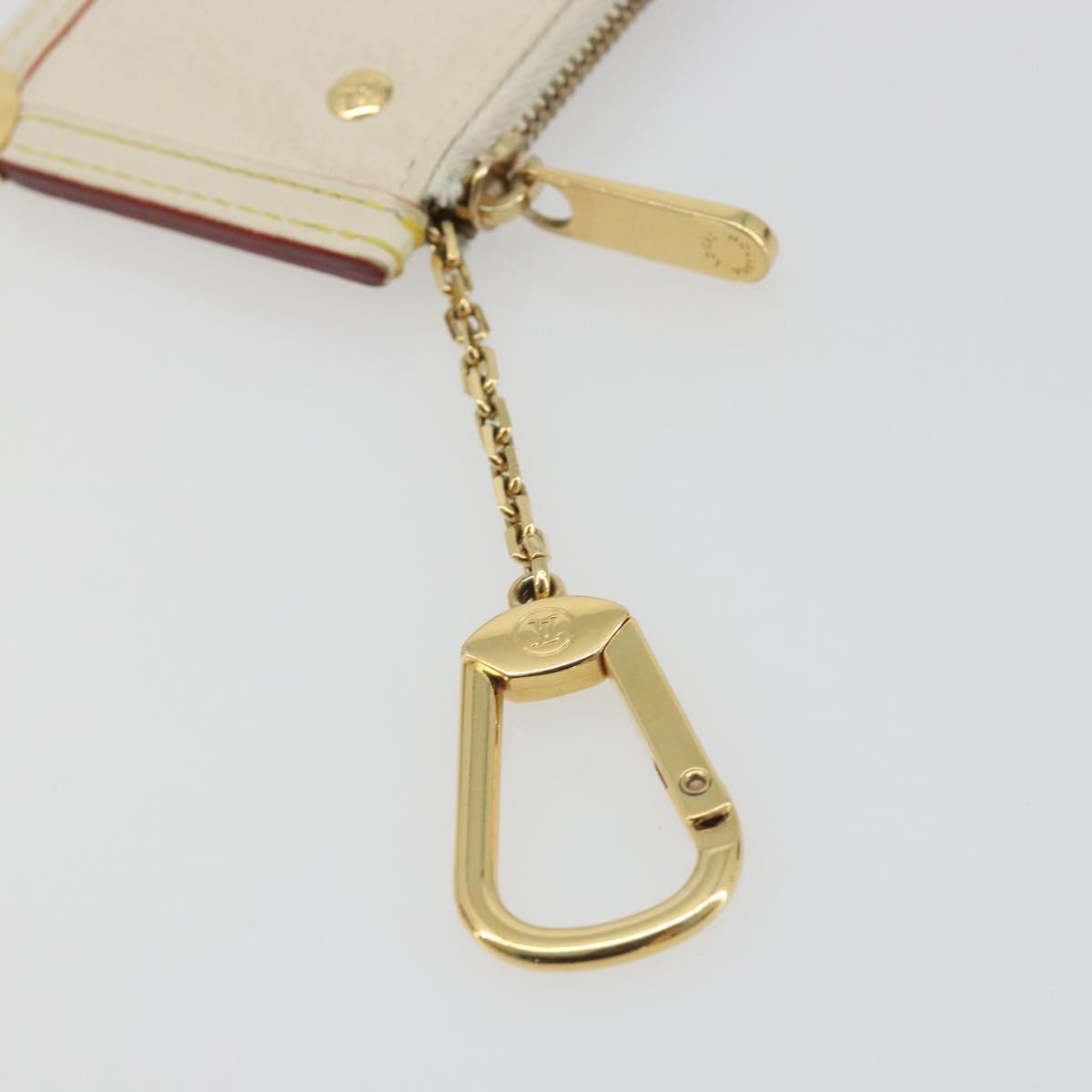LOUIS VUITTON Suhari Pochette Cles Coin Purse White M91827 LV Auth 195308A