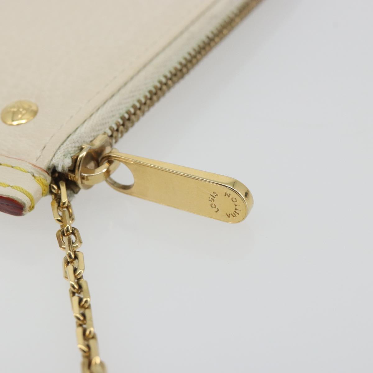 LOUIS VUITTON Suhari Pochette Cles Coin Purse White M91827 LV Auth 195308A