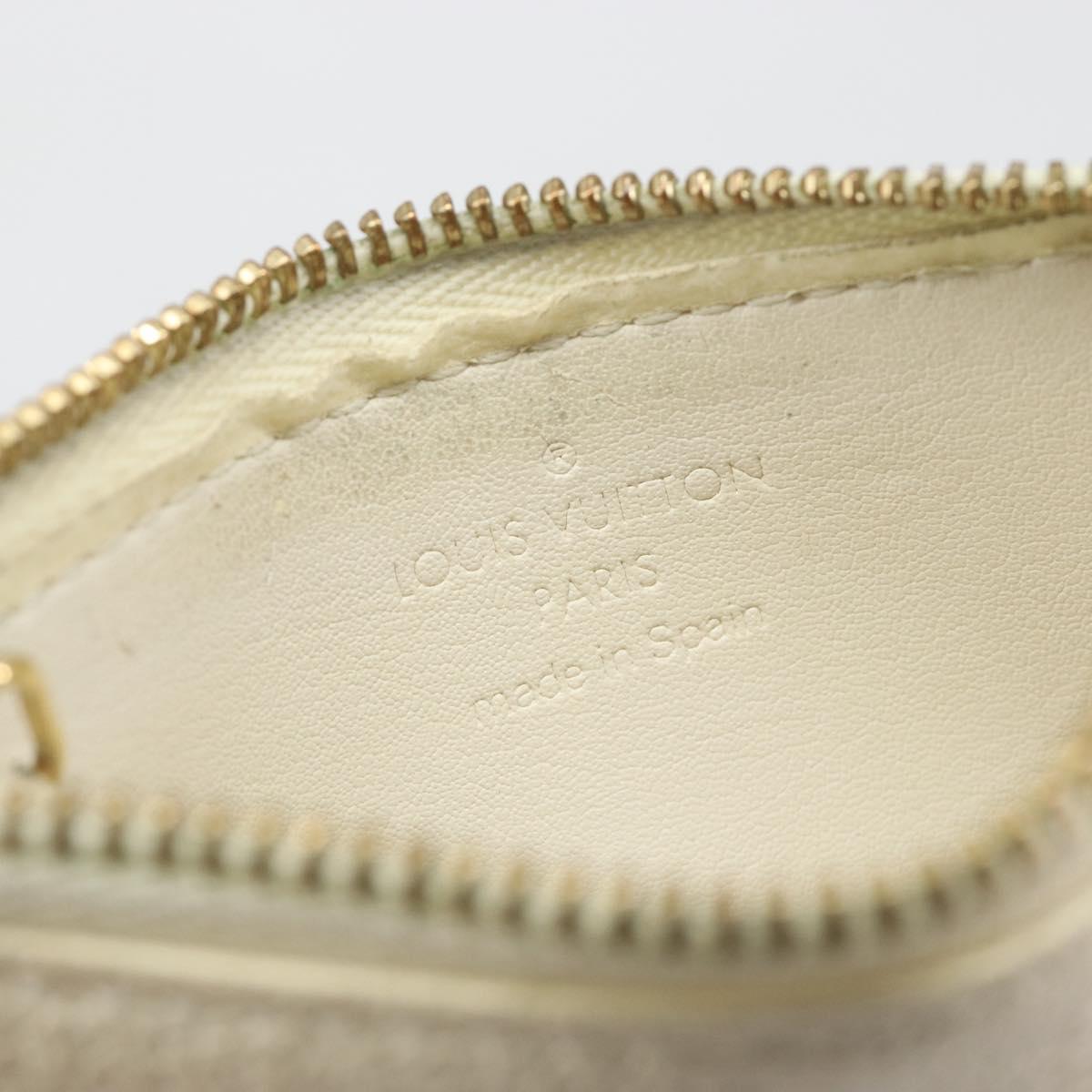 LOUIS VUITTON Suhari Pochette Cles Coin Purse White M91827 LV Auth 195308A
