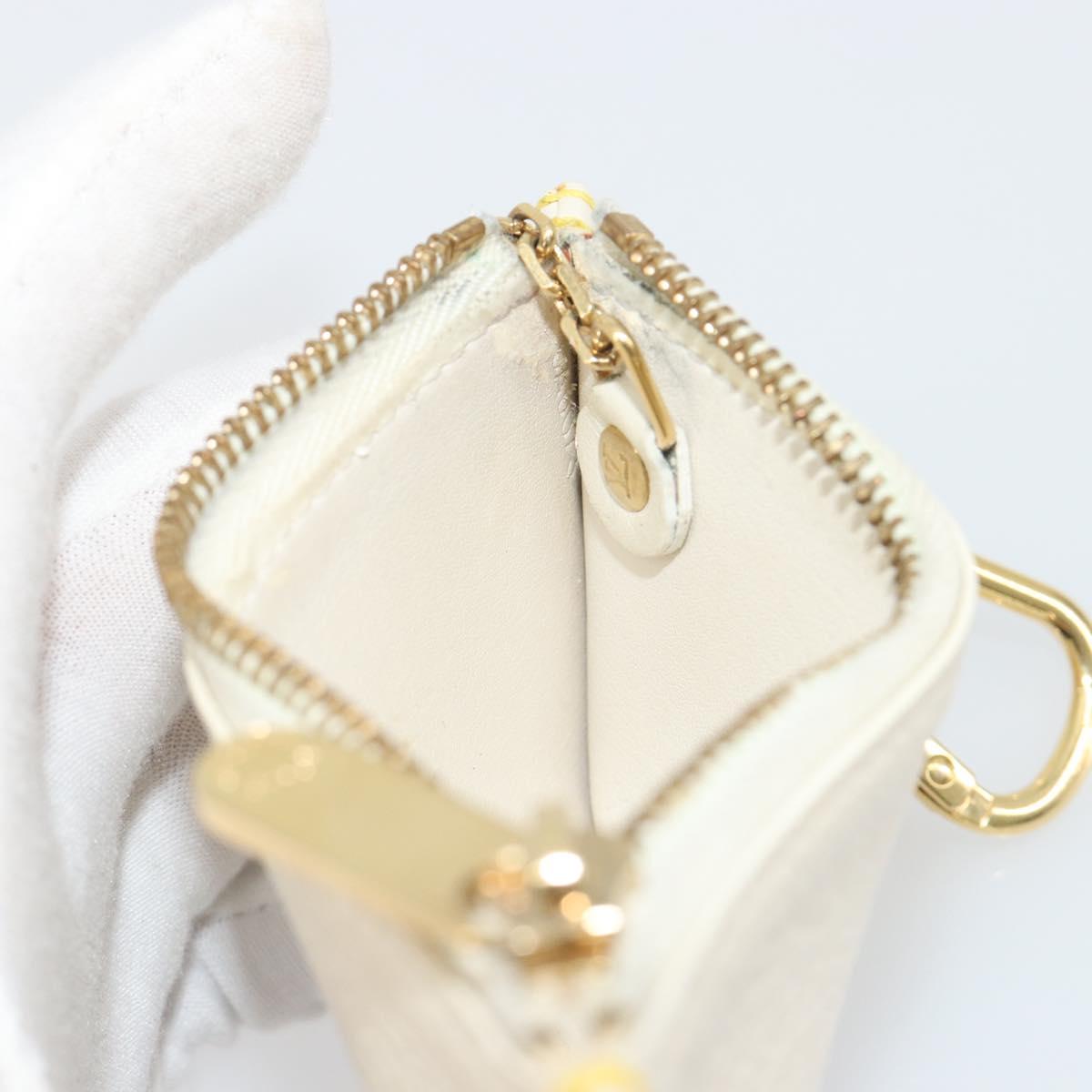 LOUIS VUITTON Suhari Pochette Cles Coin Purse White M91827 LV Auth 195308A
