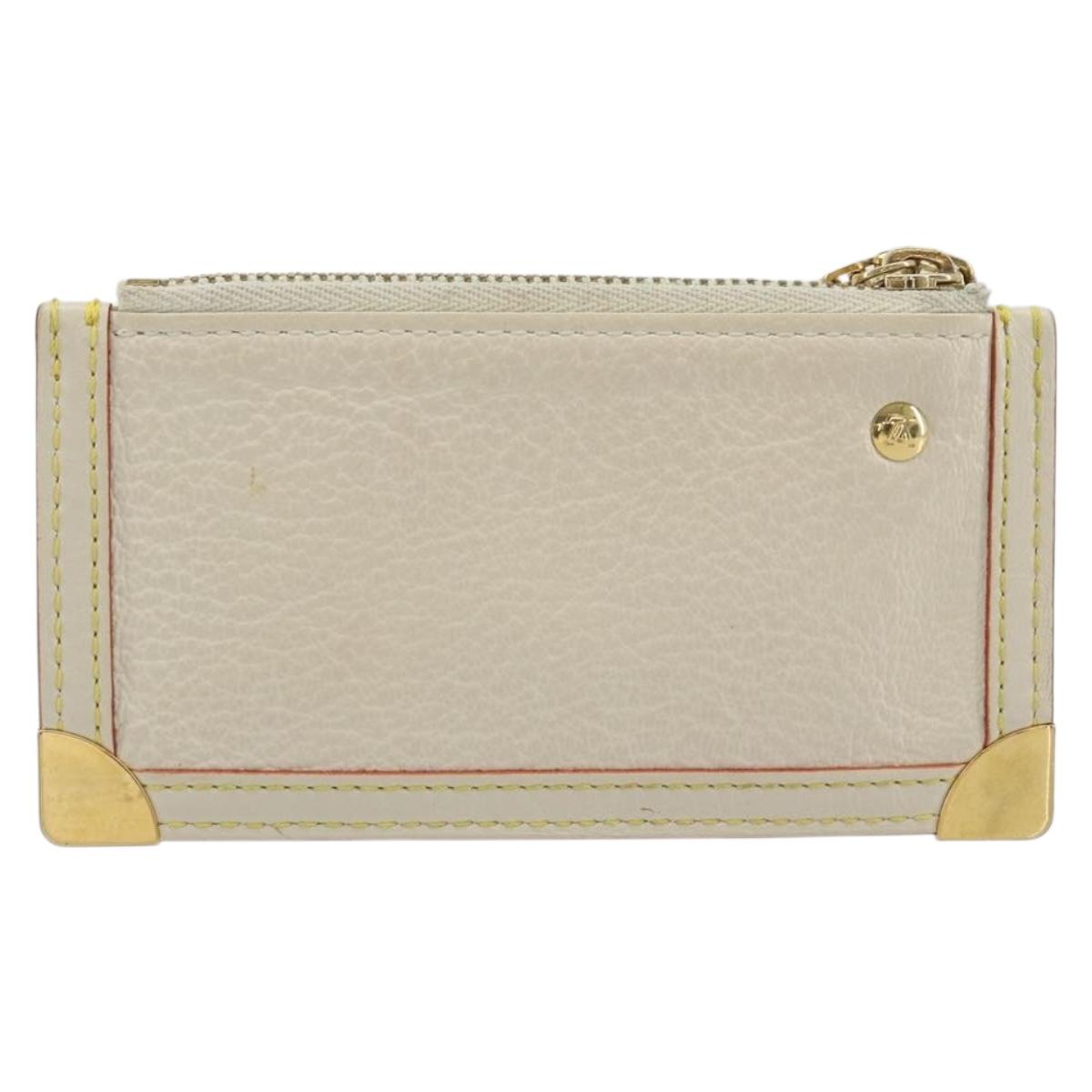 LOUIS VUITTON Suhari Pochette Cles Coin Purse White M91827 LV Auth 195308A