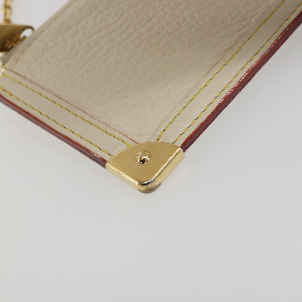LOUIS VUITTON Suhari Pochette Cles Coin Purse White M91827 LV Auth 195308A