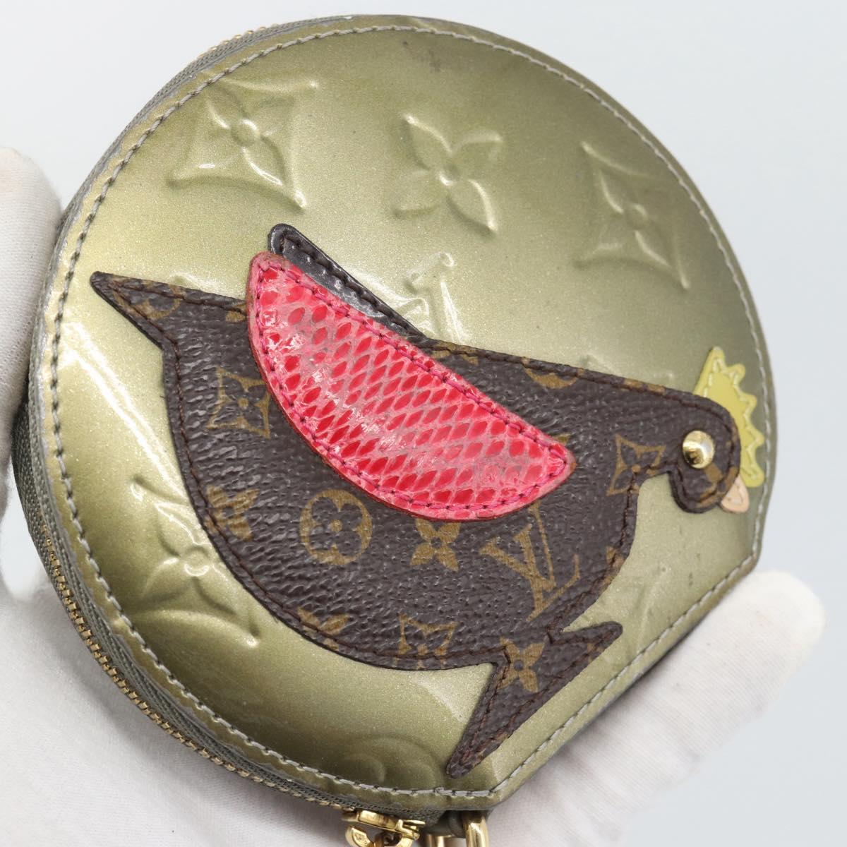 LOUIS VUITTON Monogram Vernis Porte Monnaie Cook Veil Bronze M91387 Auth 195310A