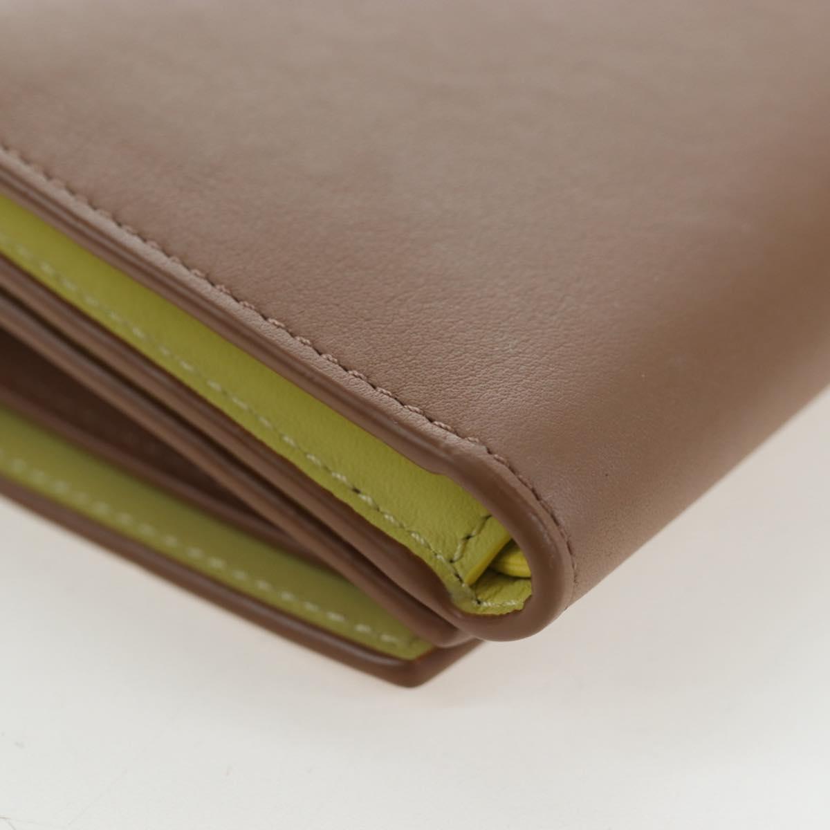 LOEWE Raccoon Trifold Wallet Leather Suna Fujita Brown Silver Auth 195312M