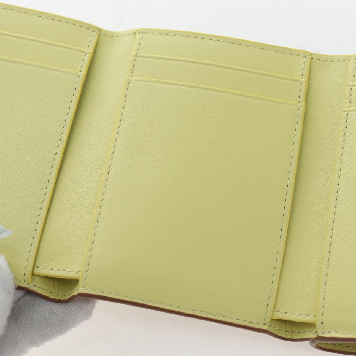 LOEWE Raccoon Trifold Wallet Leather Suna Fujita Brown Silver Auth 195312M
