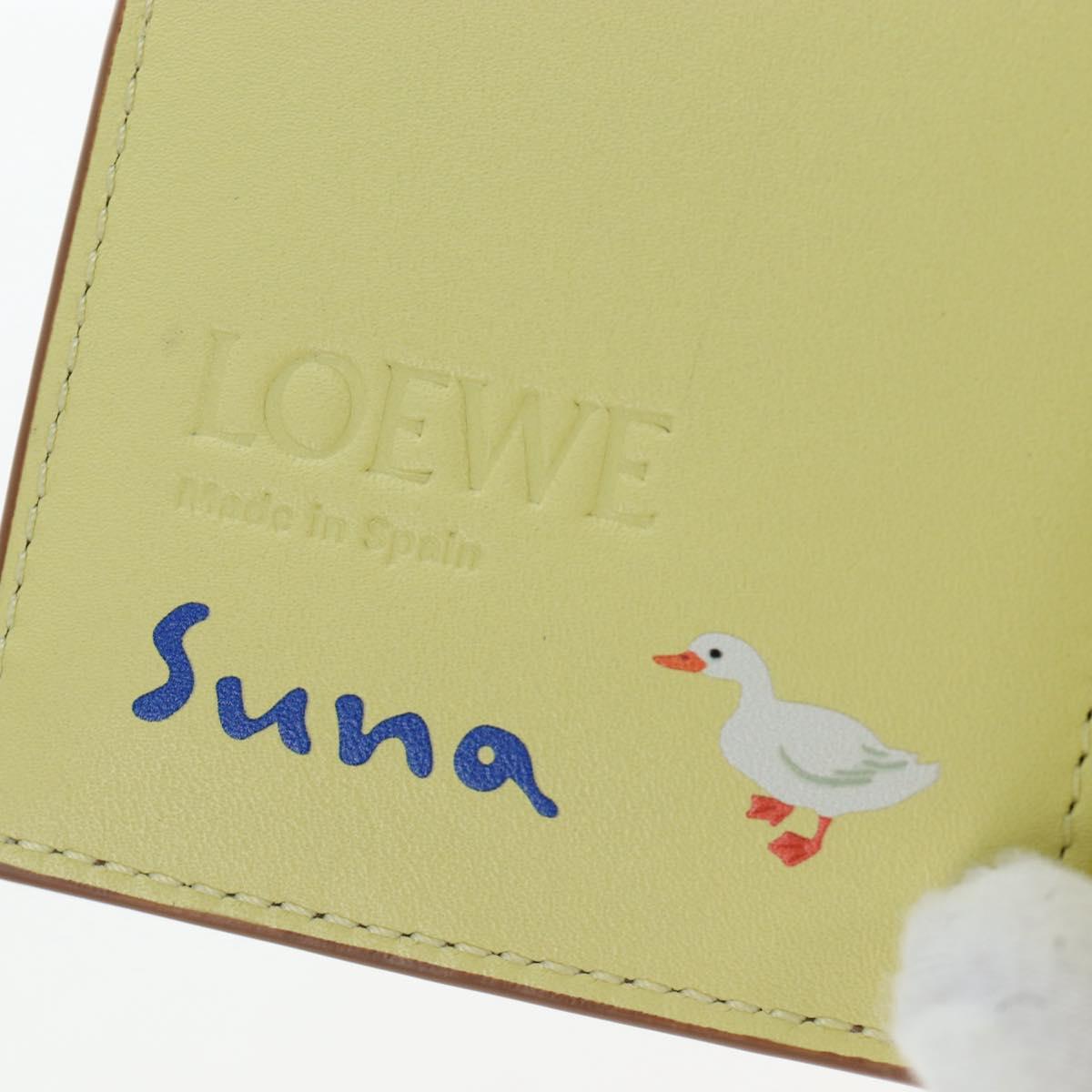 LOEWE Raccoon Trifold Wallet Leather Suna Fujita Brown Silver Auth 195312M