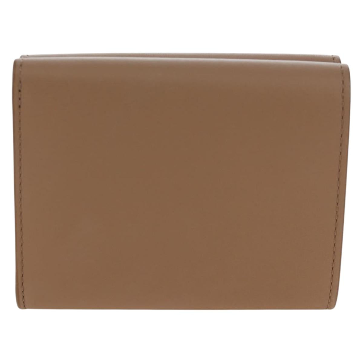 LOEWE Raccoon Trifold Wallet Leather Suna Fujita Brown Silver Auth 195312M