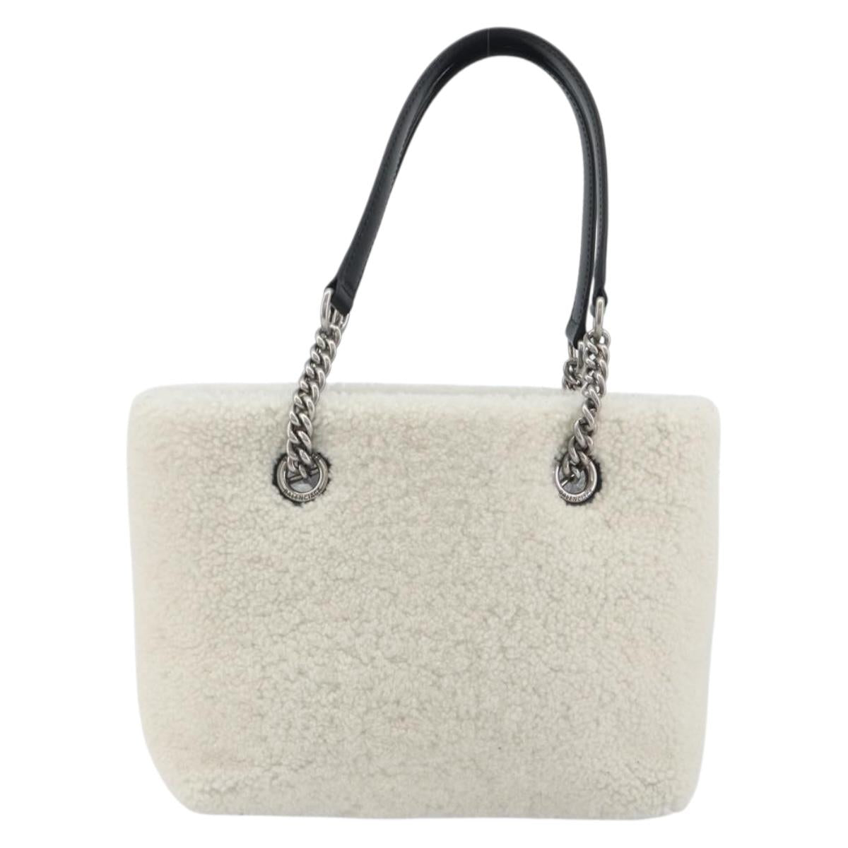 BALENCIAGA Duty Free Tote Bag Bore White Silver 759941 Auth 195322M