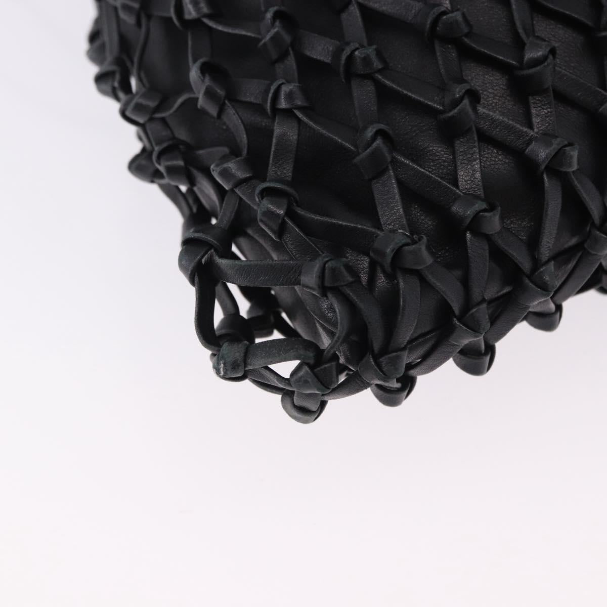 CHANEL Shoulder Bag Leather Black CC Auth 195326