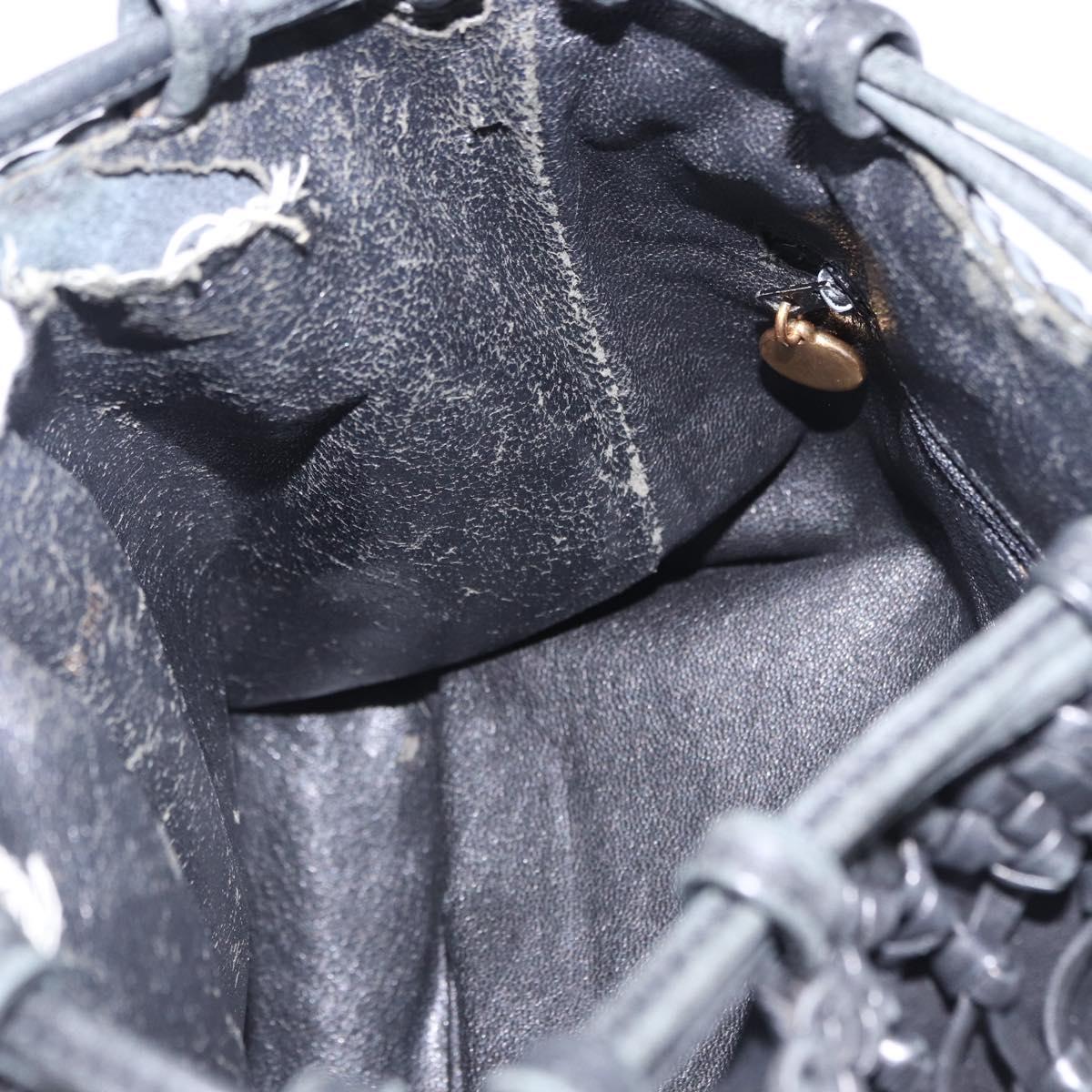 CHANEL Shoulder Bag Leather Black CC Auth 195326