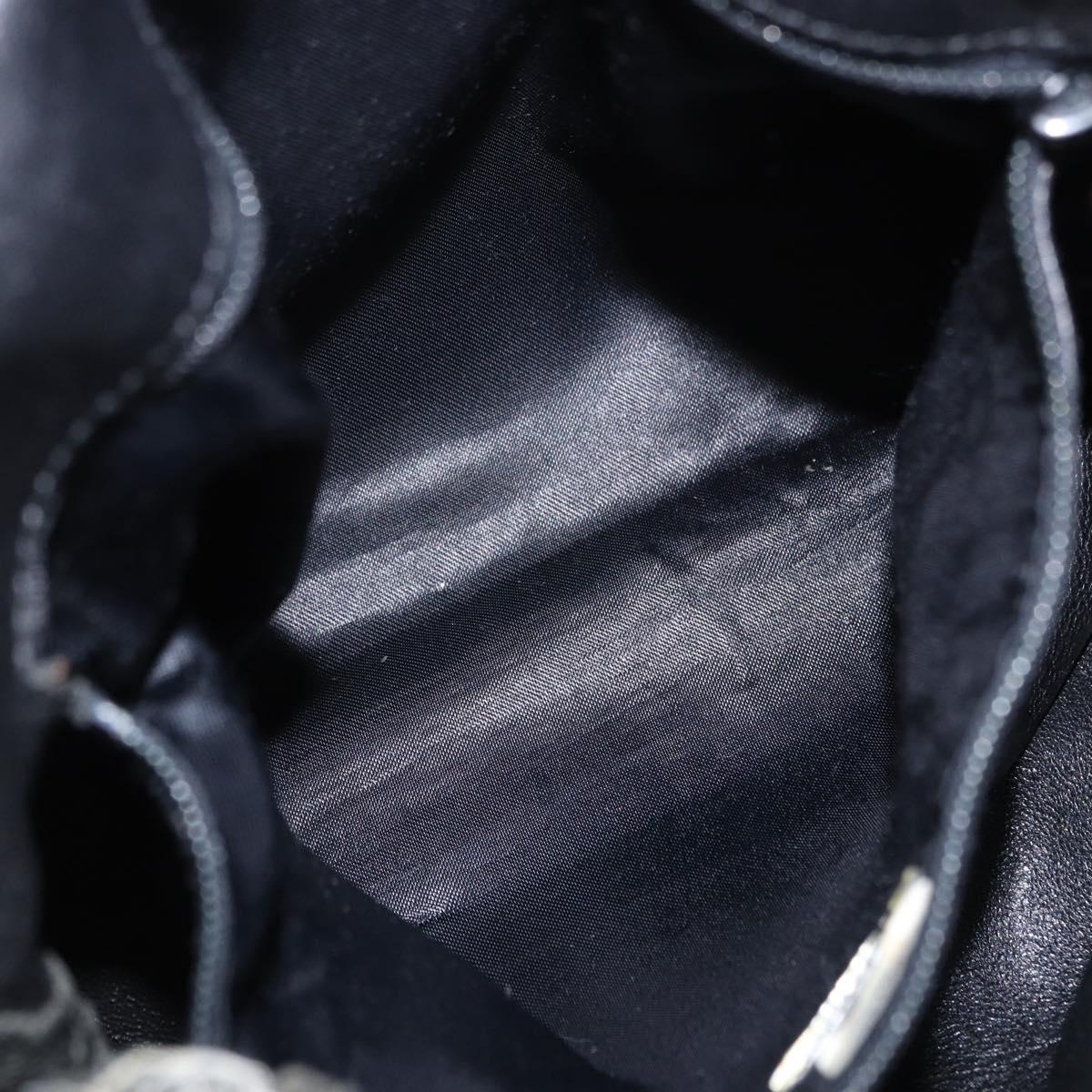 CHANEL Shoulder Bag Leather Black CC Auth 195326