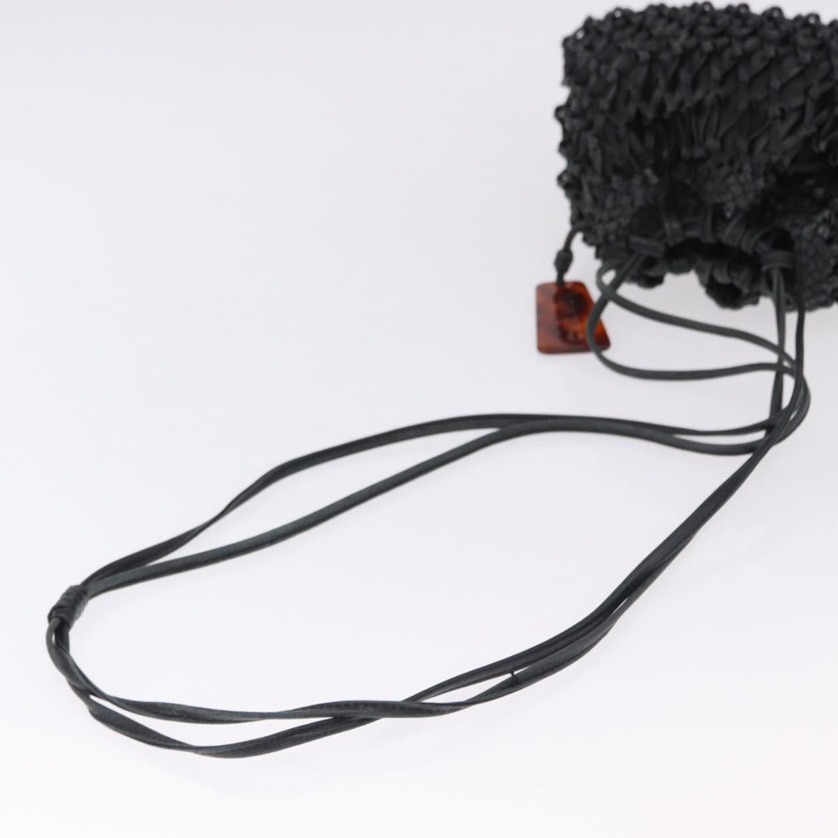 CHANEL Shoulder Bag Leather Black CC Auth 195326