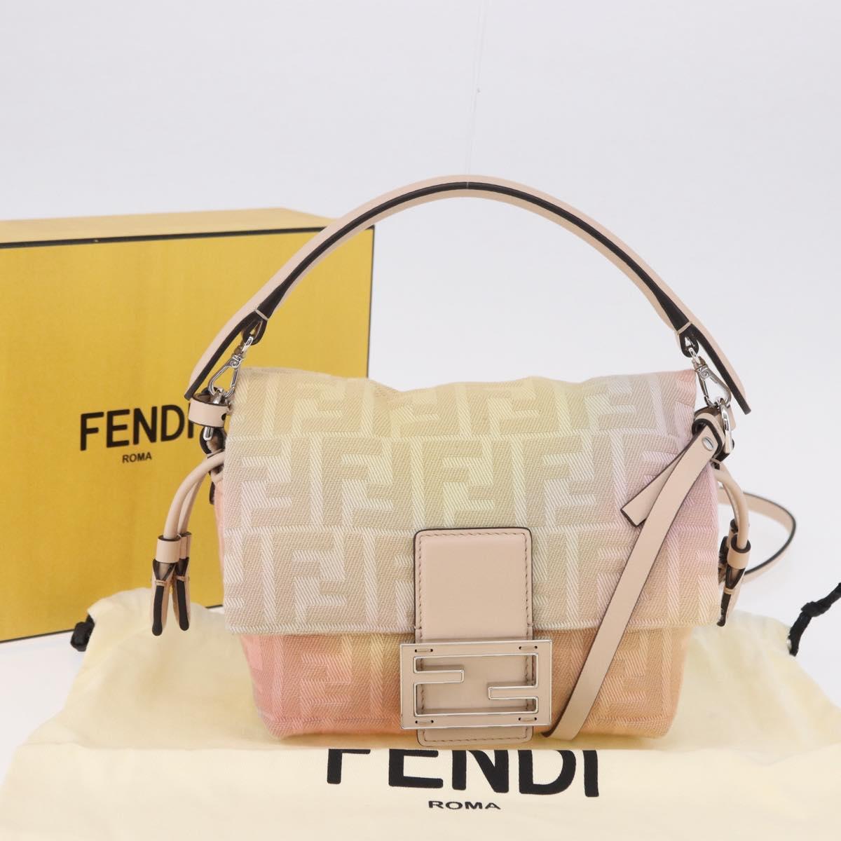 FENDI Zucca Canvas Mamma Baguette Shoulder Bag Multicolor 8BS105 Auth 195329SM
