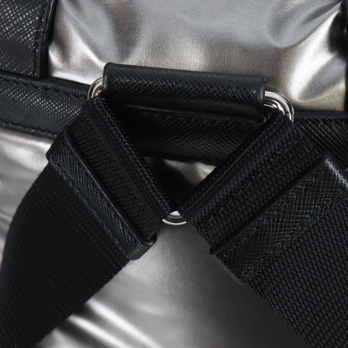 PRADA Backpack Canvas Silver Auth 195333M