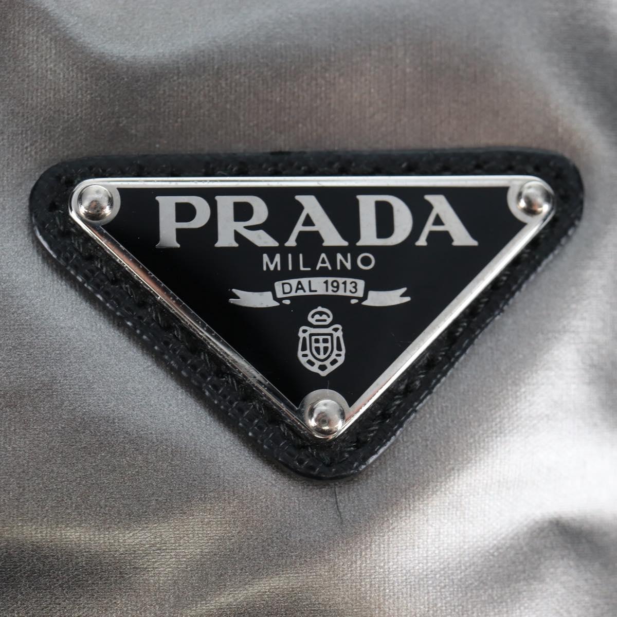 PRADA Backpack Canvas Silver Auth 195333M