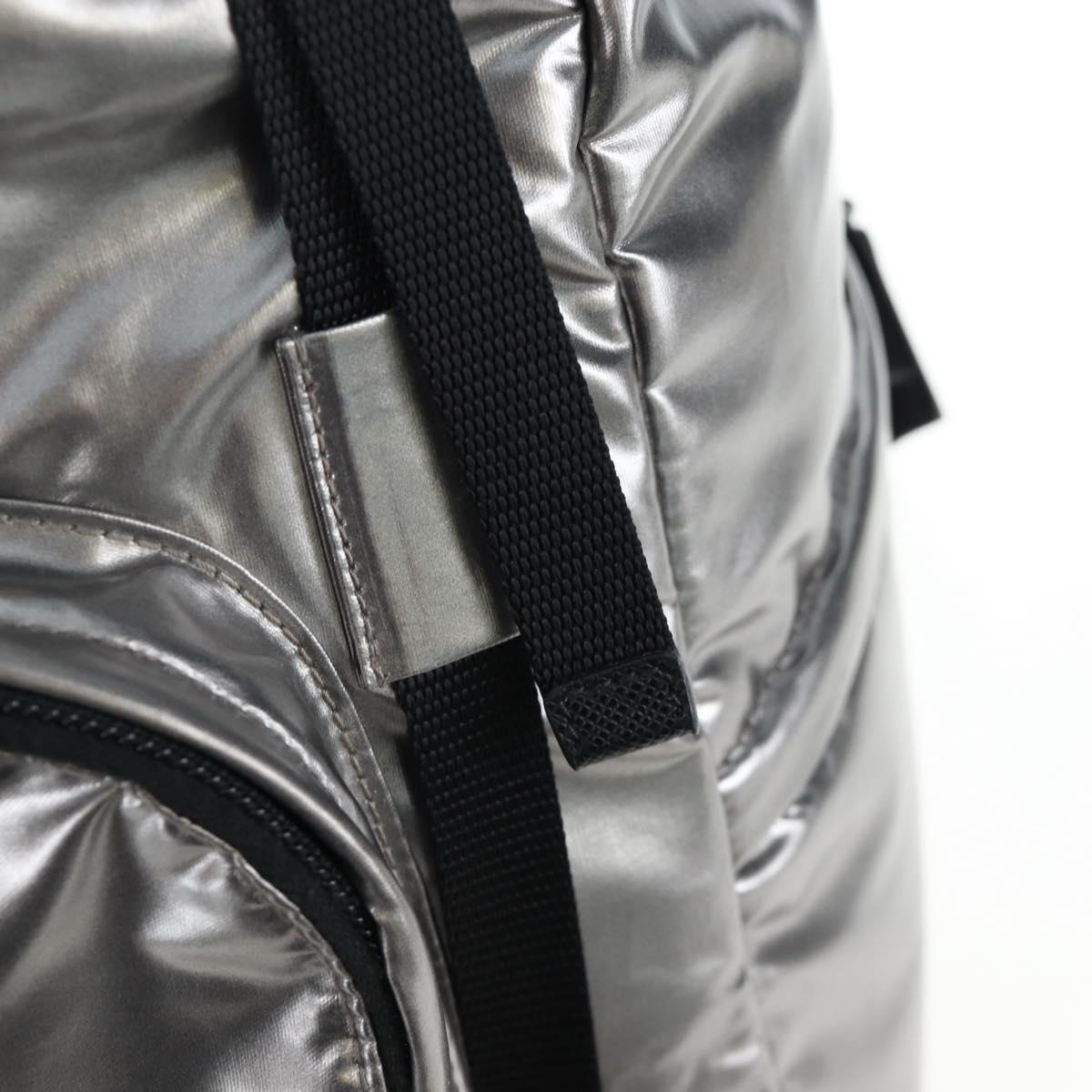 PRADA Backpack Canvas Silver Auth 195333M