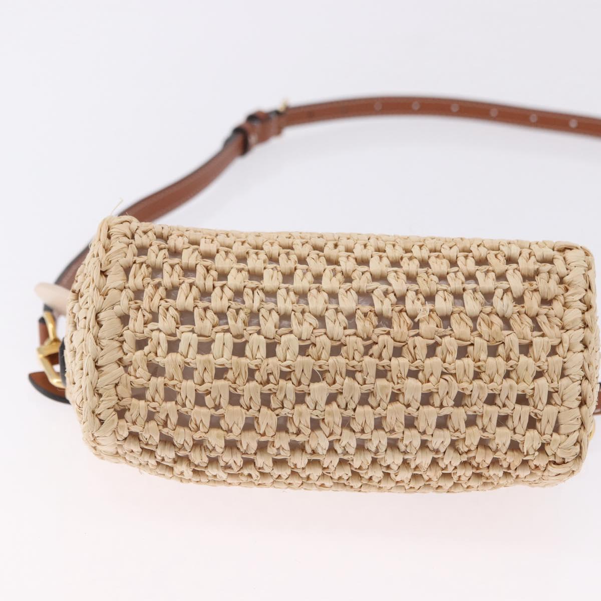 LOUIS VUITTON Nano Speedy Hand Bag Raffia 2way Beige Gold M83525 LV Auth 195336SAM