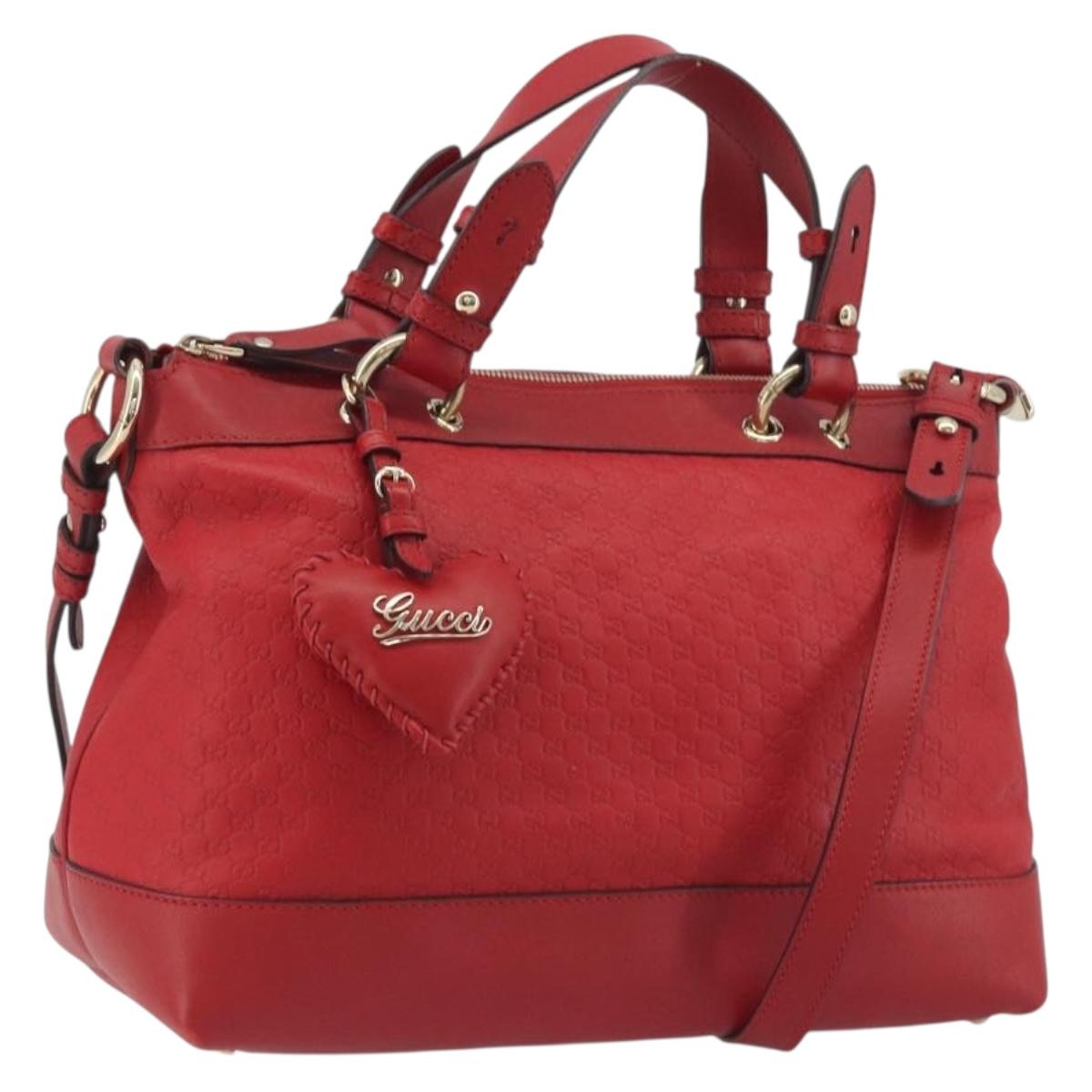 GUCCI Micro GG Supreme Guccissima Valentine Bag Leather 2way 309122 Auth 195341A