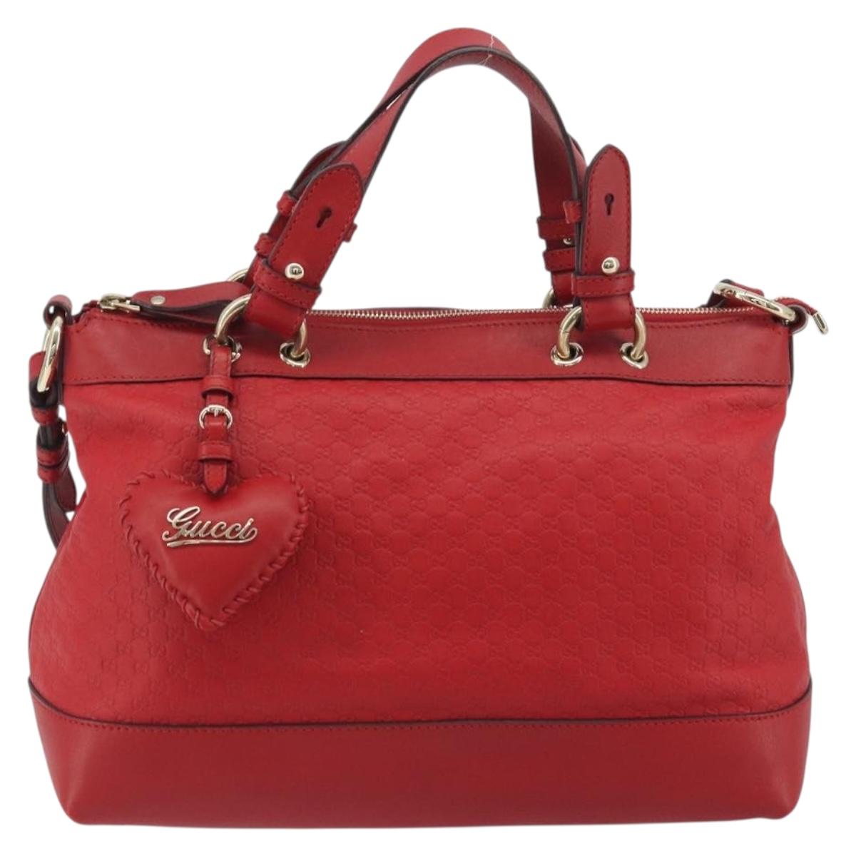 GUCCI Micro GG Supreme Guccissima Valentine Bag Leather 2way 309122 Auth 195341A