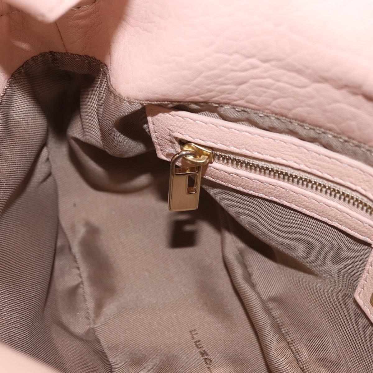 FENDI Mamma Baguette Shoulder Bag Leather Pink Gold Auth 195351M