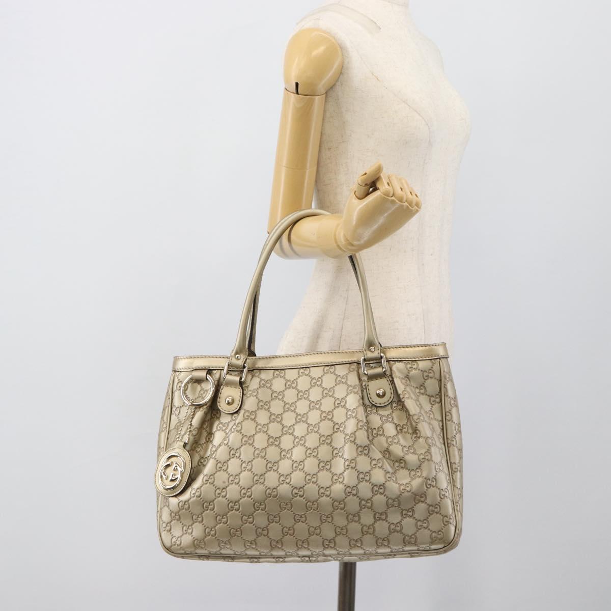 GUCCI GuccissimaGG Sukey Tote Bag Leather Gold 296835 Auth 195353V