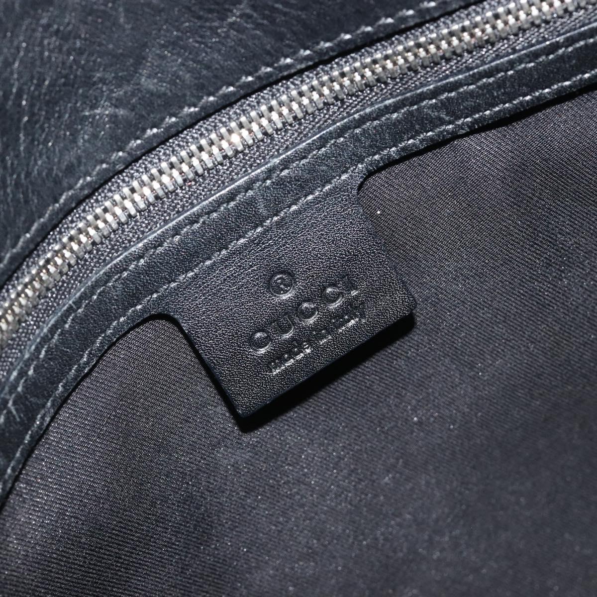 GUCCI Interlocking G Hand Bag Canvas Black Silver Auth 195355V