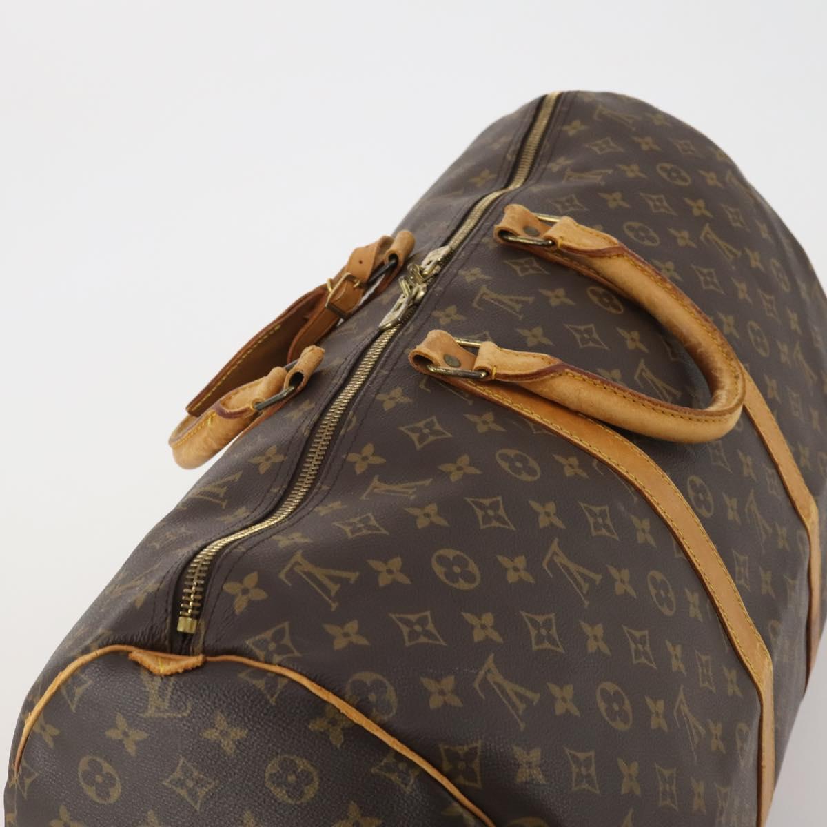 LOUIS VUITTON Monogram Keepall 55 Boston Bag M41424 LV Auth 195357
