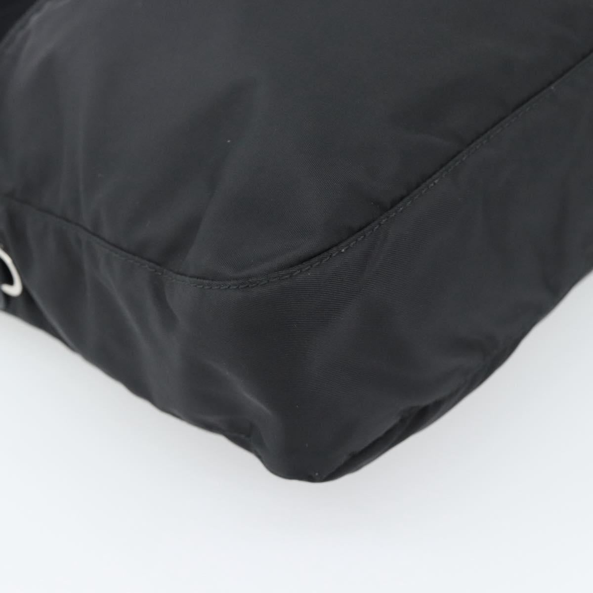 PRADA Shoulder Bag Nylon Black Silver Auth 195363V