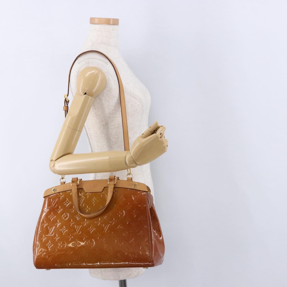 LOUIS VUITTON Monogram Vernis Blair MM Hand Bag Rose Velur M91588 Auth 195372