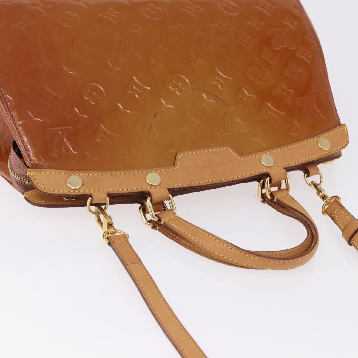 LOUIS VUITTON Monogram Vernis Blair MM Hand Bag Rose Velur M91588 Auth 195372
