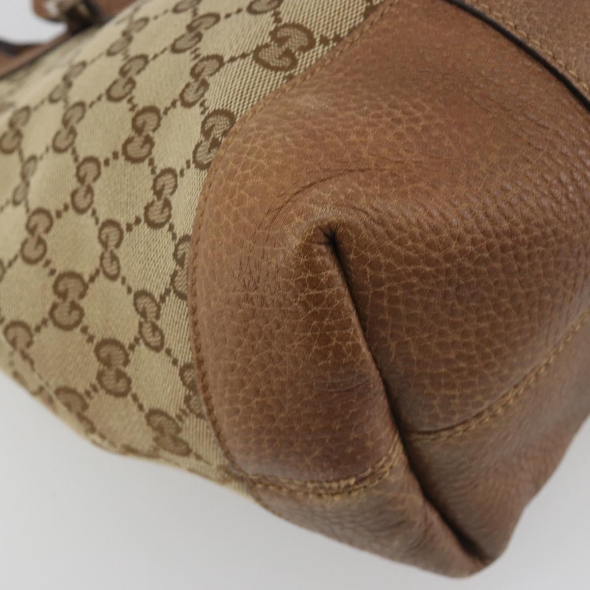 GUCCI GG Canvas Tote Bag Beige Silver 353122 Auth 195380V