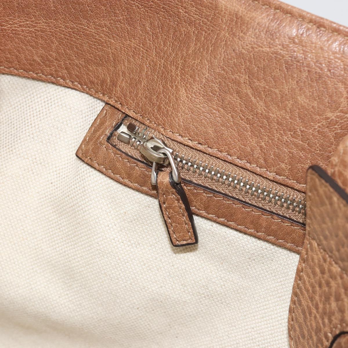 GUCCI GG Canvas Tote Bag Beige Silver 353122 Auth 195380V
