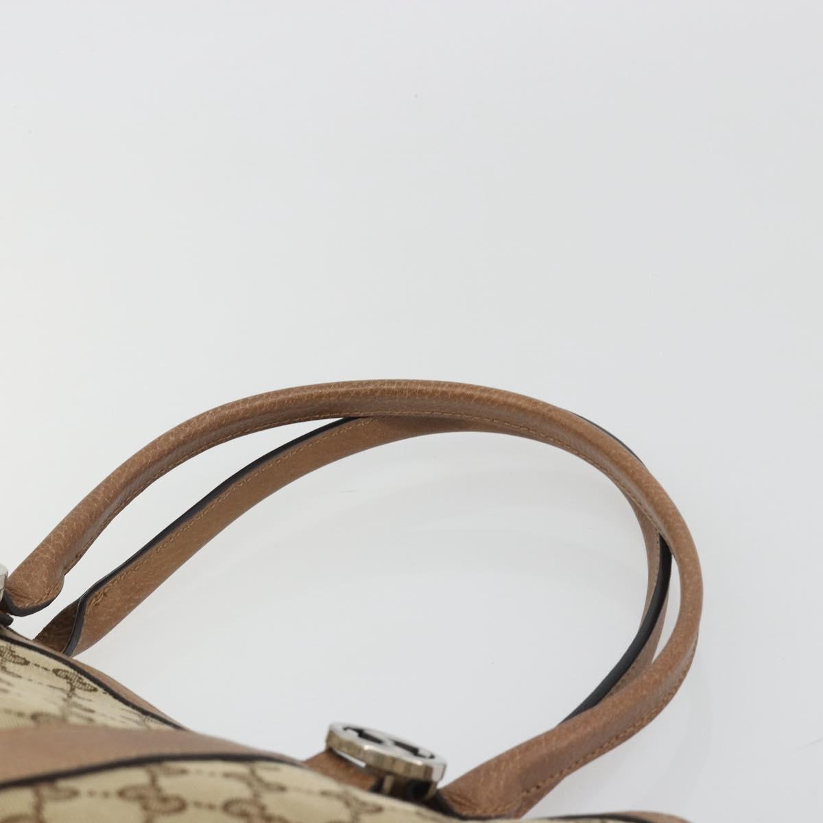 GUCCI GG Canvas Tote Bag Beige Silver 353122 Auth 195380V