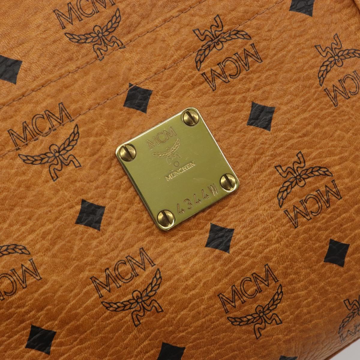 MCM Vicetos Tote Bag PVC Leather Brown Gold Tone Auth 195383
