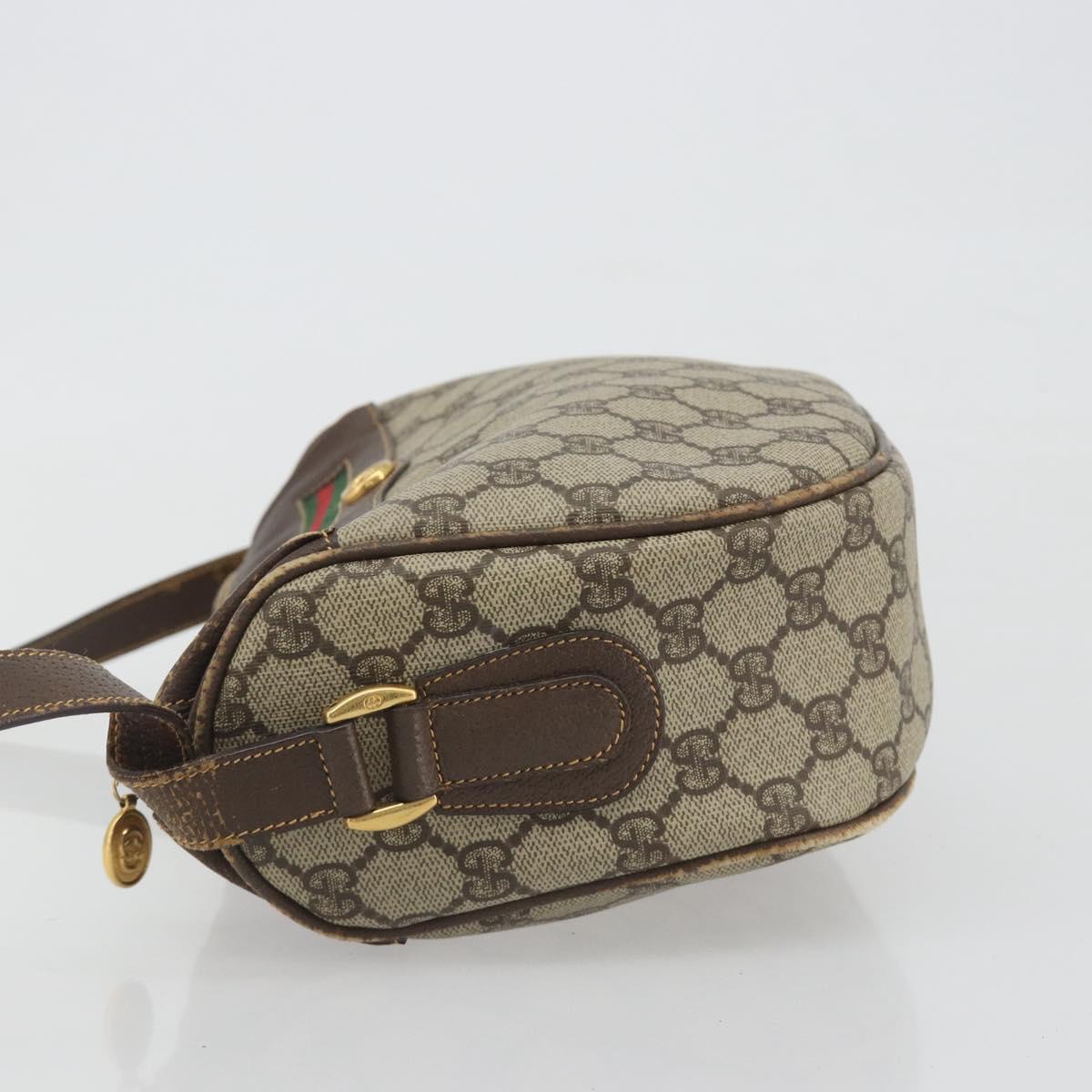 GUCCI GG Supreme Web Sherry Line Shoulder Bag PVC Beige 001 58 0918 Auth 195394