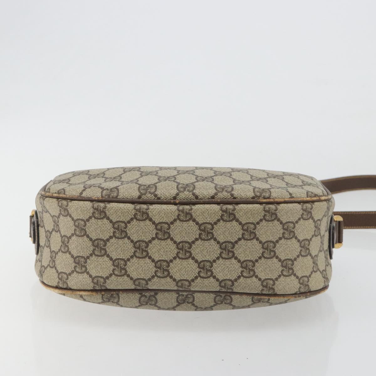 GUCCI GG Supreme Web Sherry Line Shoulder Bag PVC Beige 001 58 0918 Auth 195394
