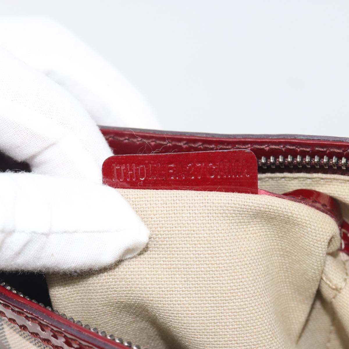 BURBERRY Nova Check Shoulder Bag PVC Leather Beige Red Auth 195410A